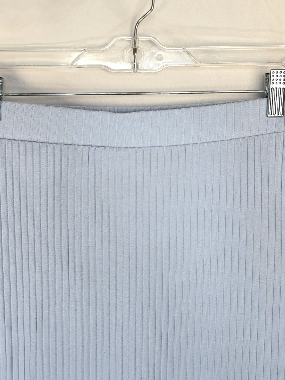 NWT Old Navy Womens Bodycon Casual Baby Blue Ribbed Stretch Maxi Skirt Size L - Picture 3 of 5